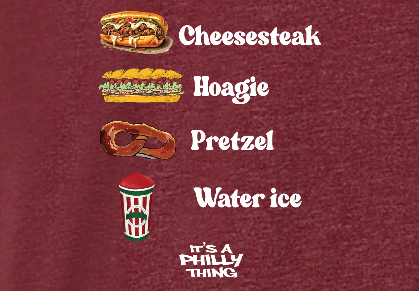 CHEESESTEAK HOAGIE PRETZEL WATER ICE