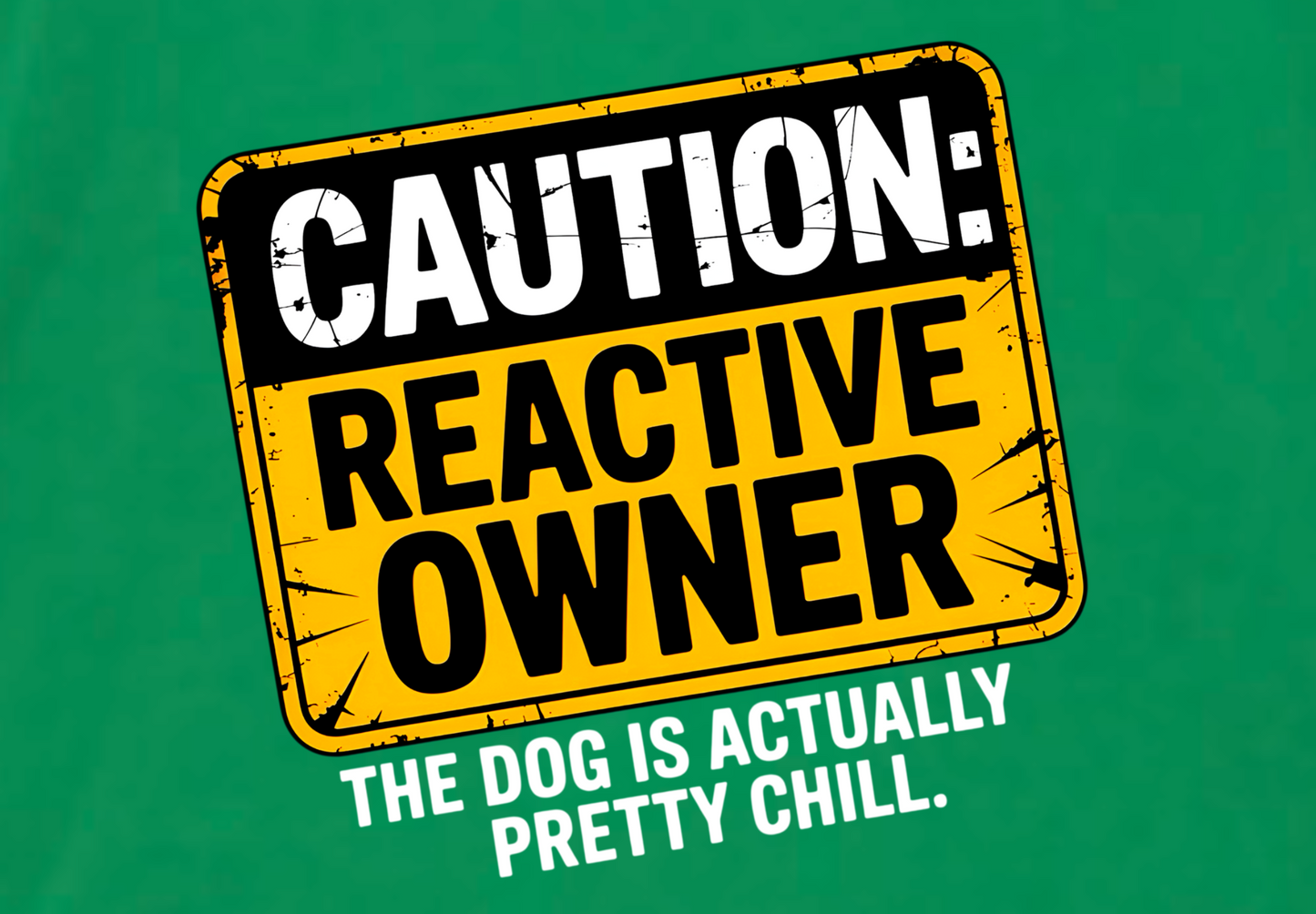 CAUTION REACTIVE OWNER: THE DOG IS ACTUALLY CHILL