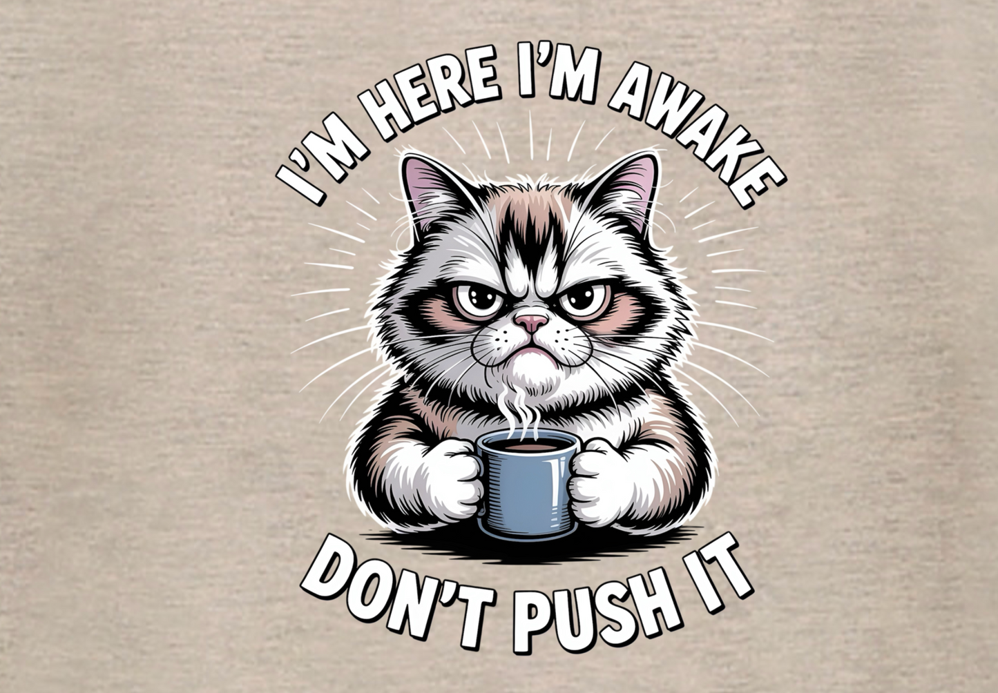 I'M HERE I'M AWAKE DON'T PUSH IT