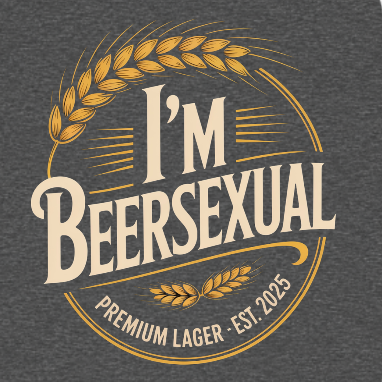 I'm Beersexual funny beer lover graphic T-shirt - Charcoal