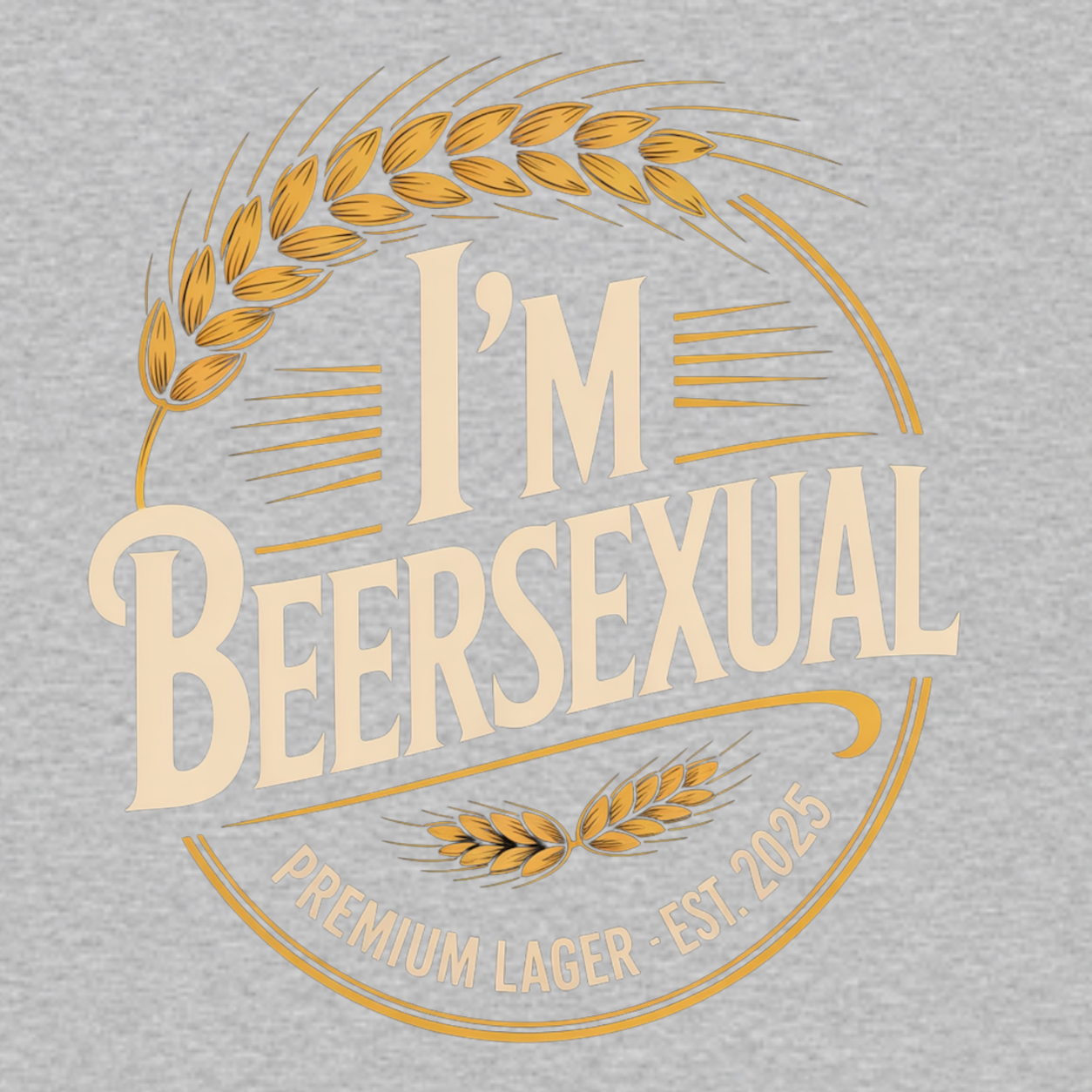 I'm Beersexual funny beer lover graphic T-shirt - Heather grey
