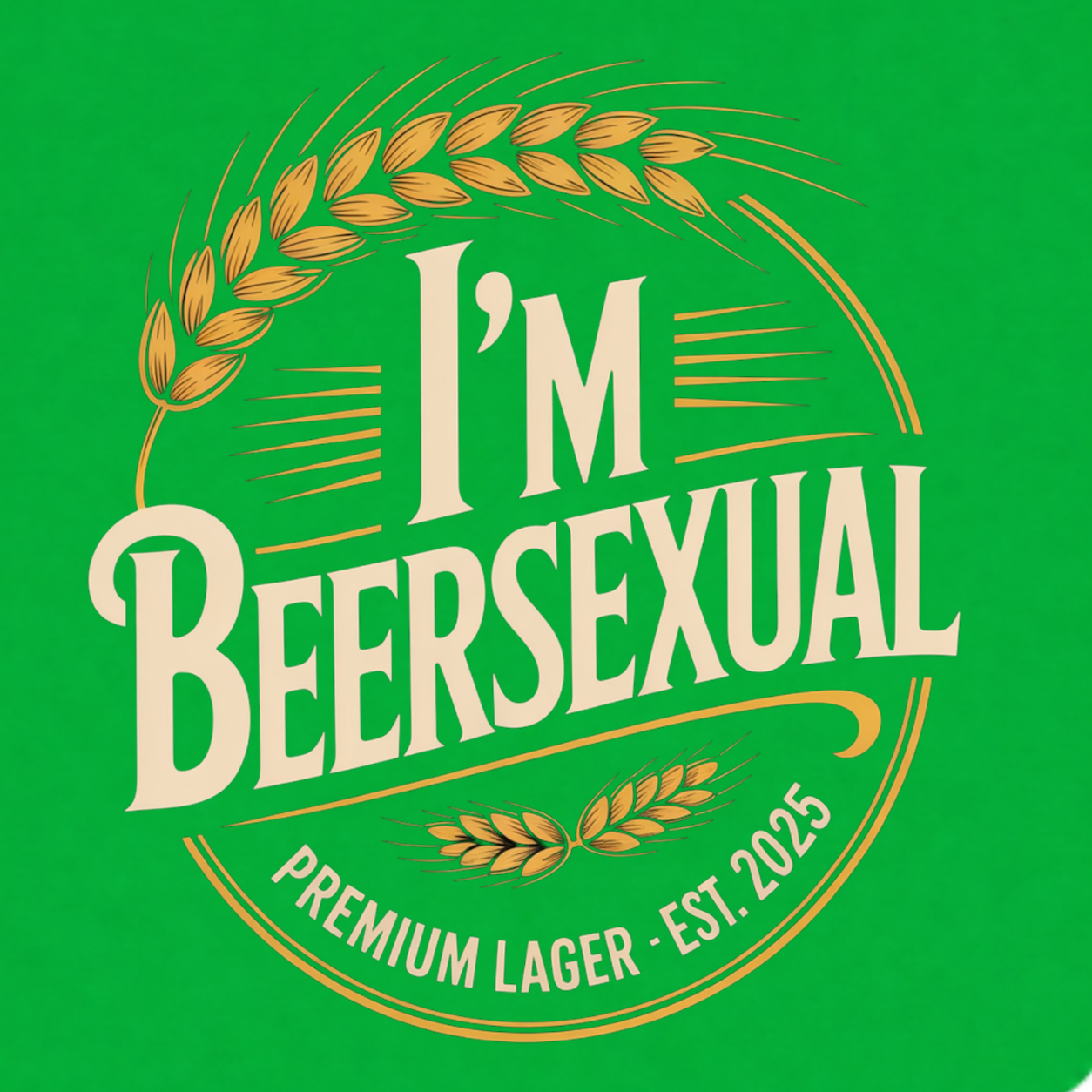 I'm Beersexual funny beer lover graphic T-shirt - Kelly Green