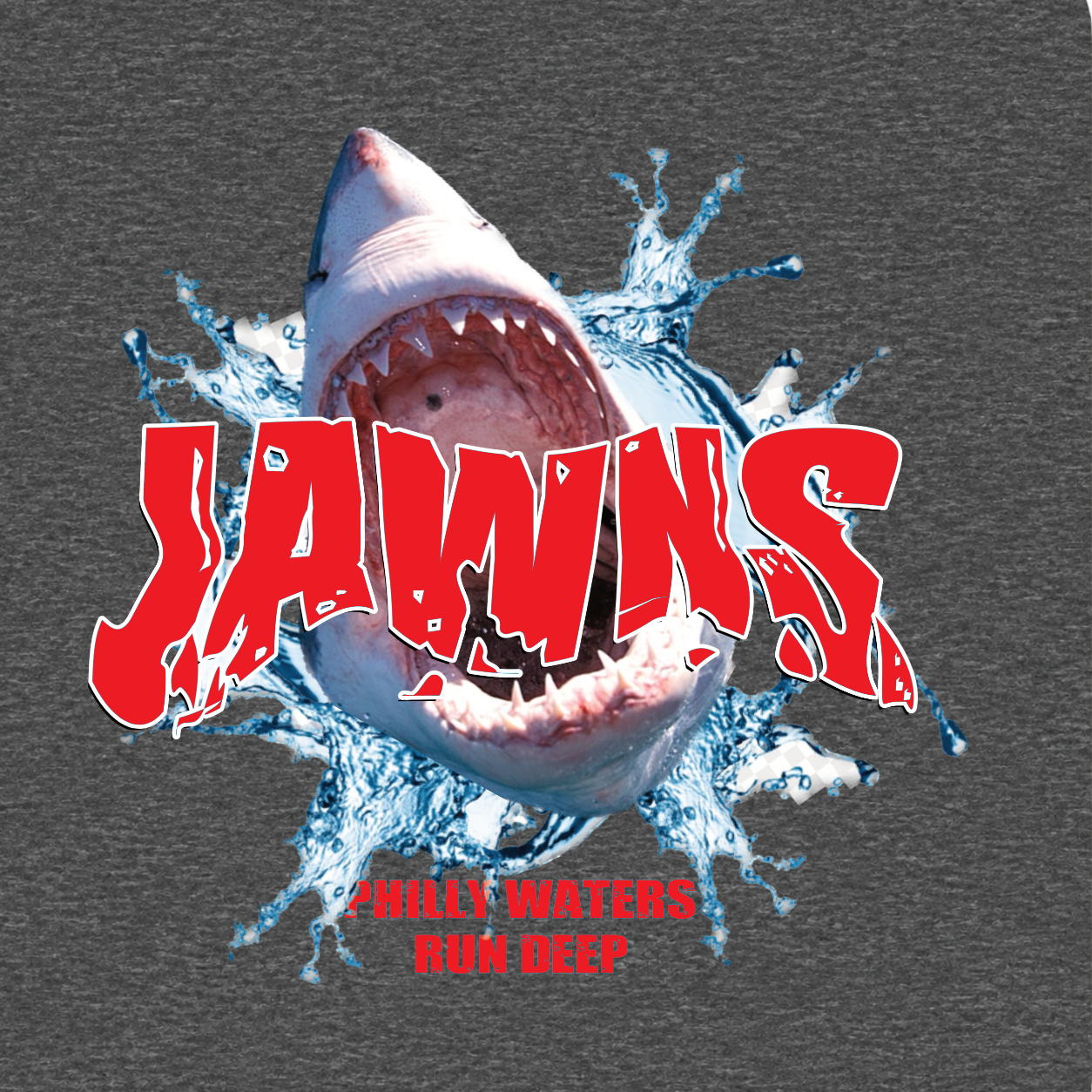 Philly Jawns Shark graphic T-shirt - Charcoal