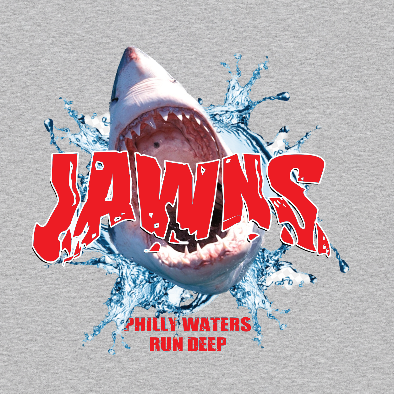 Philly Jawns Shark graphic T-shirt - Heather Grey