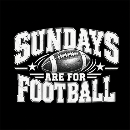 Sundays Are for Football vintage game day T-shirt featuring distressed athletic lettering and detailed football graphic – Black