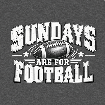 Sundays Are for Football vintage game day T-shirt featuring distressed athletic lettering and detailed football graphic – Charcoal