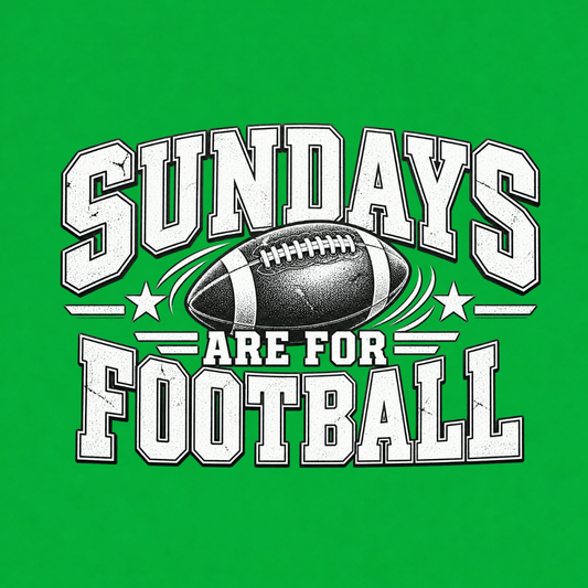 Sundays Are for Football vintage game day T-shirt featuring distressed athletic lettering and detailed football graphic –  Green