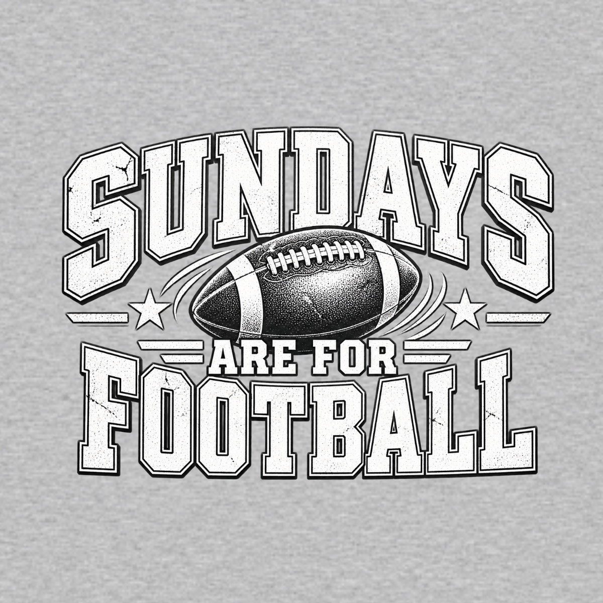 Sundays Are for Football vintage game day T-shirt featuring distressed athletic lettering and detailed football graphic – Heather Grey