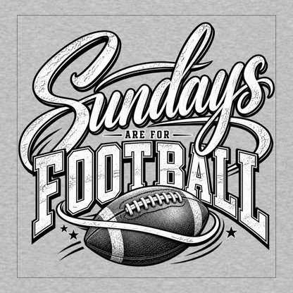 Sundays Are for Football T-shirt featuring oversized script lettering, distressed athletic typography and detailed football graphic – Heather Grey