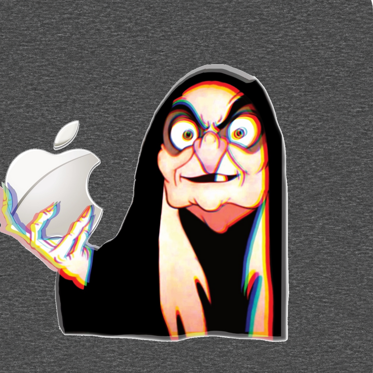 Wicked Byte Witch funny computer glitch graphic T-shirt - Charcoal