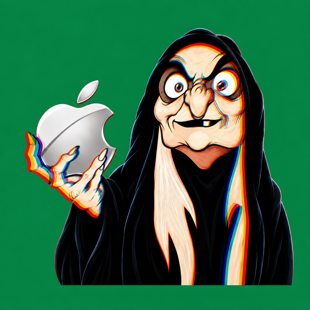 Wicked Byte Witch funny computer glitch graphic T-shirt - Kelly Green